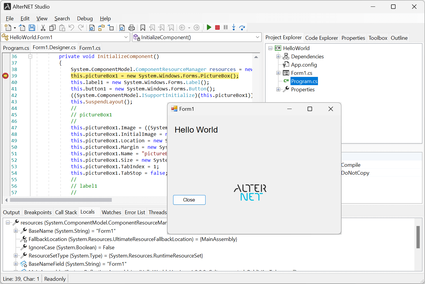 Discover the power of AlterNET Studio for .NET developers