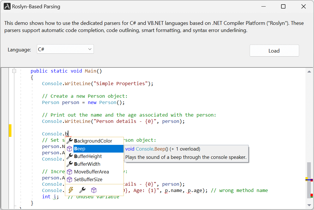 Code parsing with industrial-grade APIs