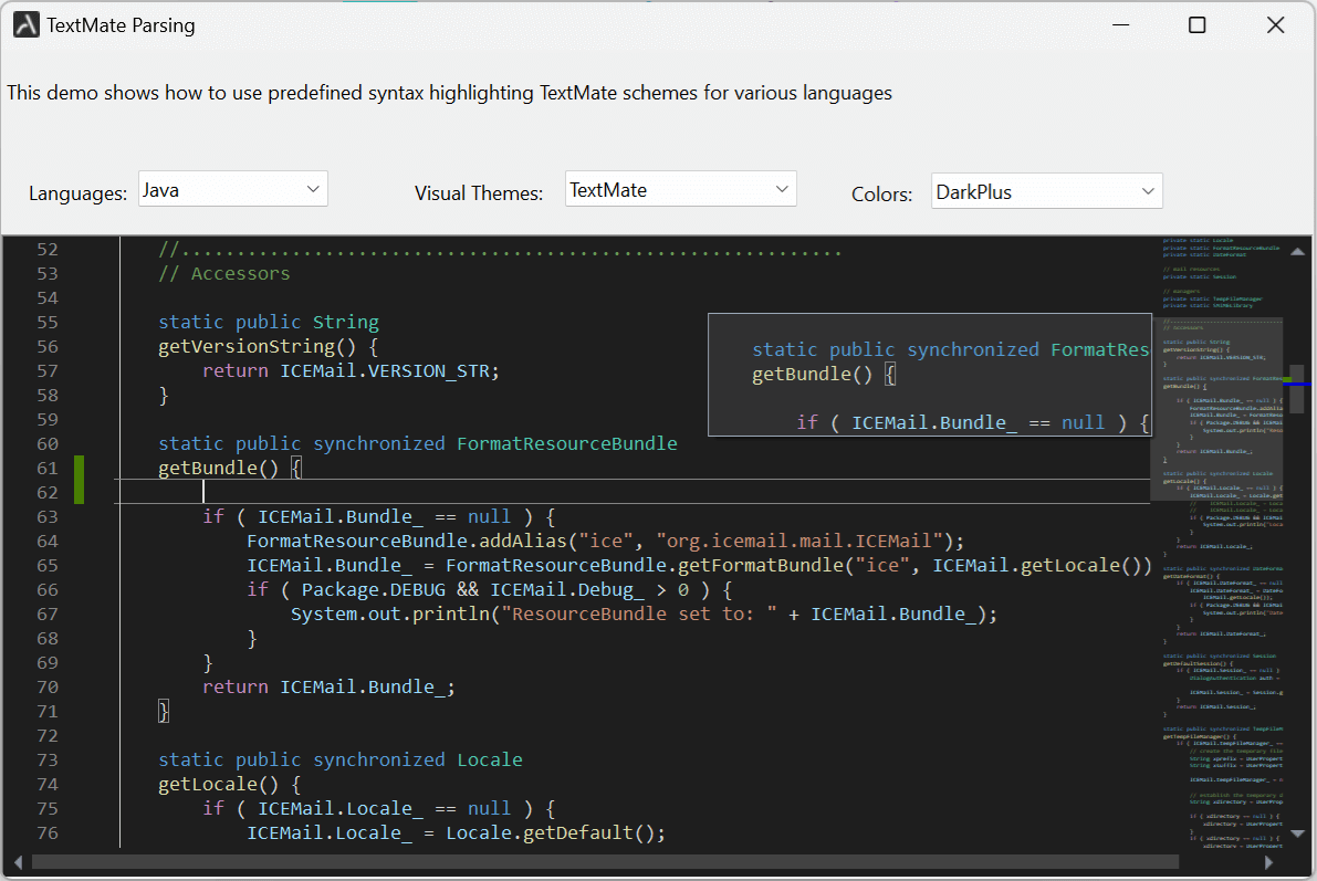 TextMate syntax parsing and Visual Studio Code look and feel