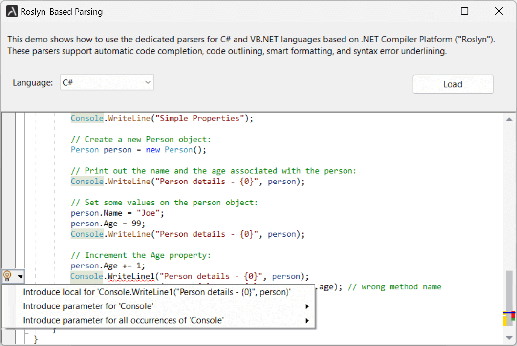 Enhanced code editing with Code Fix and Code Refactoring