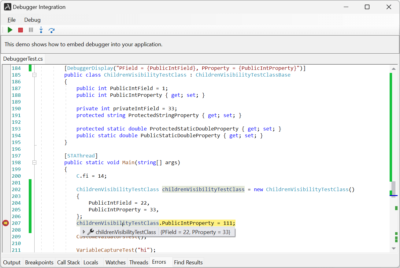 Enhanced debugging with DebuggerDisplay attribute