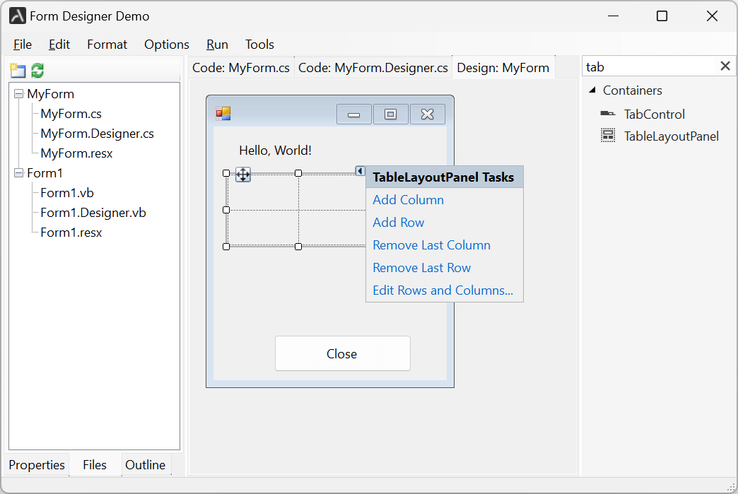 Enhanced Form Designer