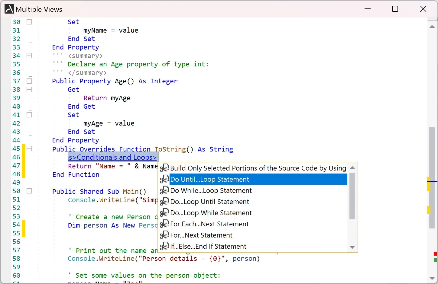 Code snippets